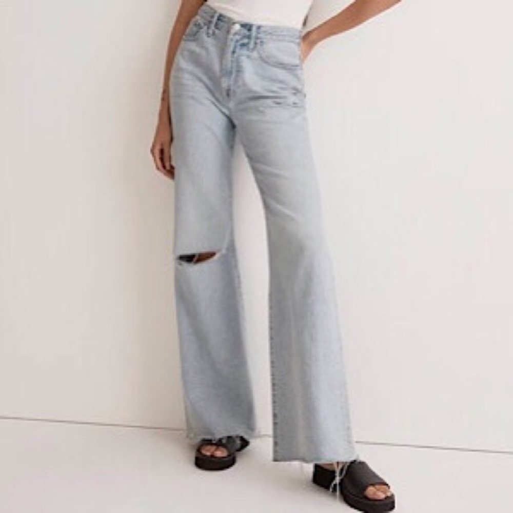 “NEW” Madewell Baggy Flare Jean *Knee Slit Edition